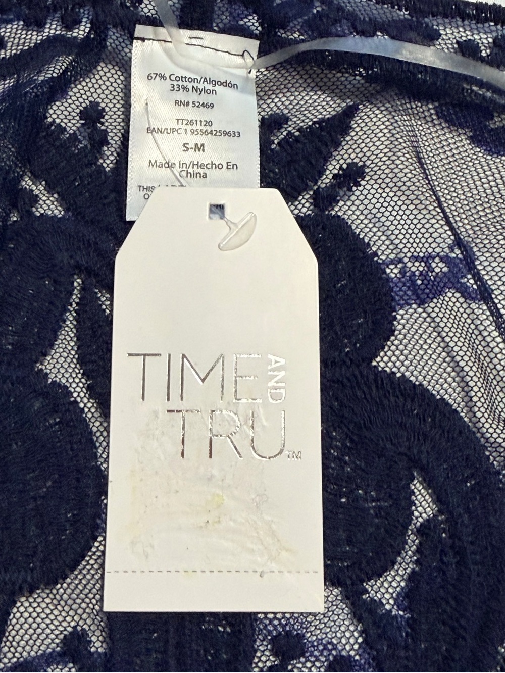 Time and Tru Black Sheer Lace Kimono Cover-Up - Picture 2 of 6